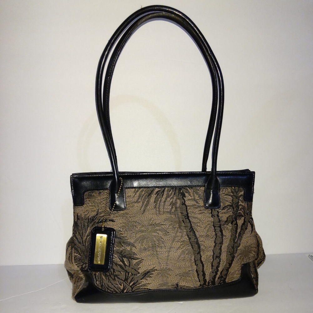 Ladies Vintage Worthington Tapestry Dark Brown Bag.